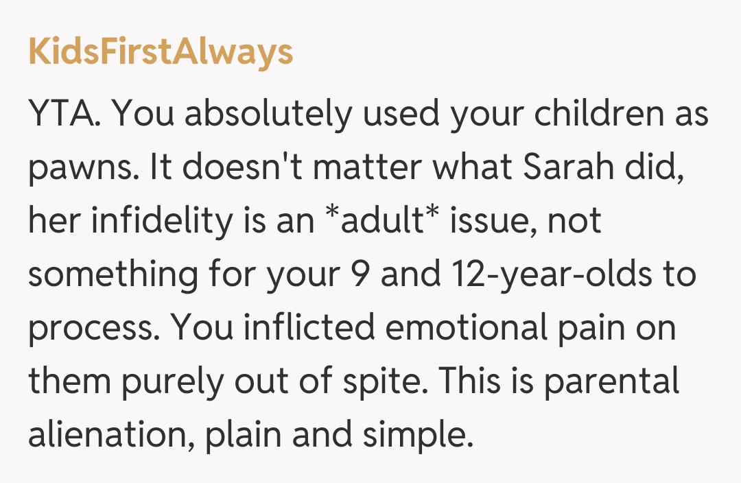 Comentariu de la KidsFirstAlways