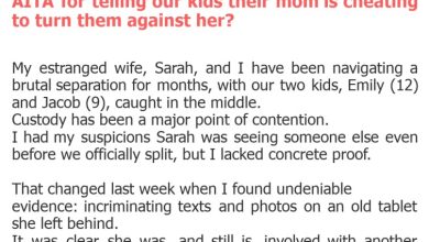 Photo of AITA for telling our kids their mom is cheating to turn them against her?