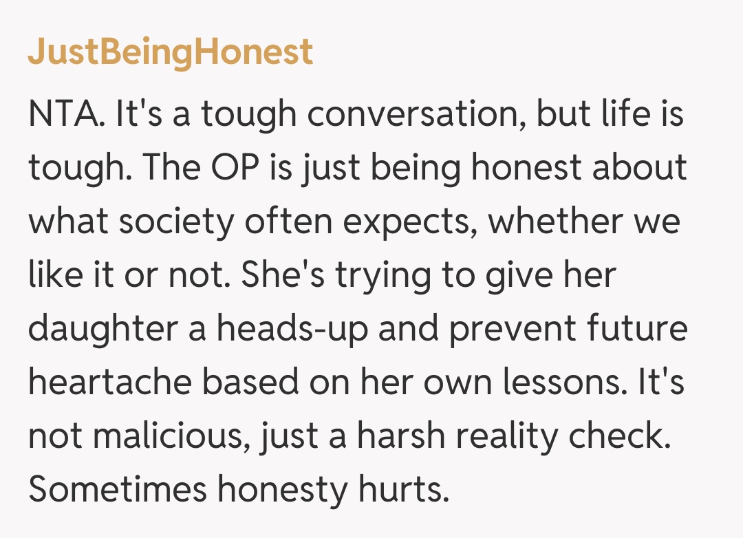 Comentariu de la JustBeingHonest