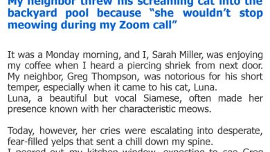 Photo of My neighbor threw his screaming cat into the backyard pool because “she wouldn’t stop meowing during my Zoom call”