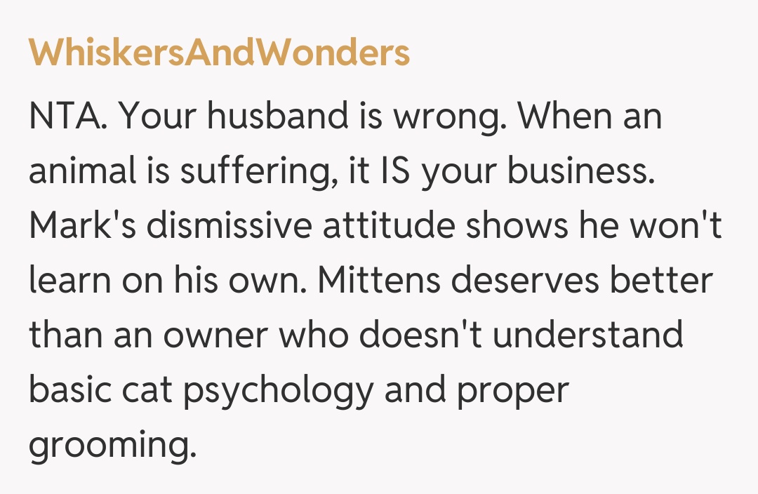 Comentariu de la WhiskersAndWonders