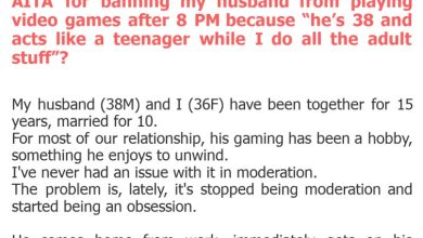 Photo of AITA for banning my husband from playing video games after 8 PM because “he’s 38 and acts like a teenager while I do all the adult stuff”?