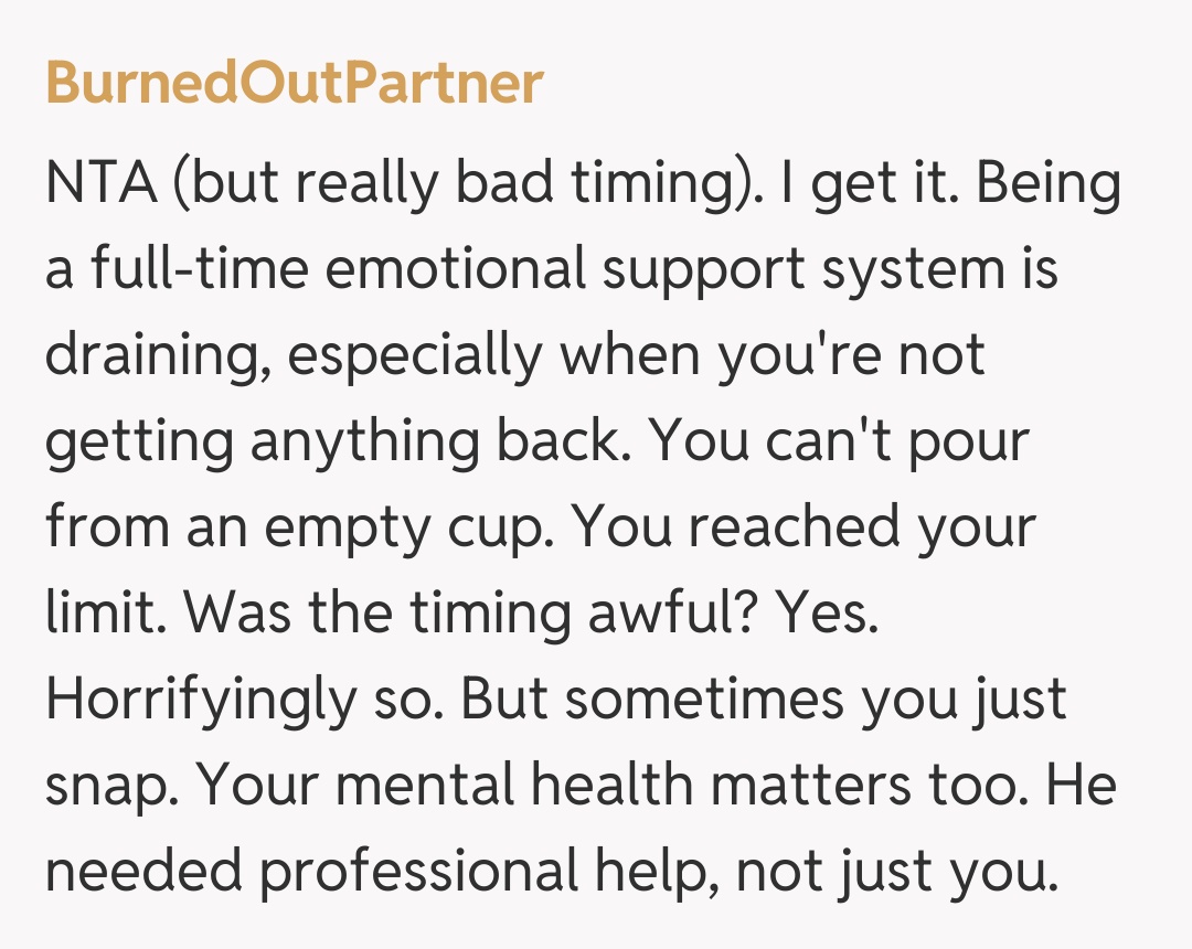 Comentariu de la BurnedOutPartner