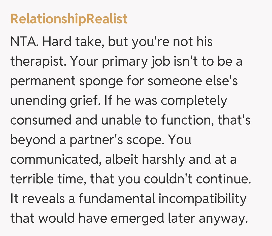 Comentariu de la RelationshipRealist