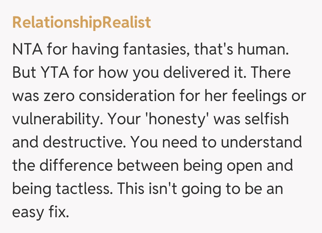 Comentariu de la RelationshipRealist
