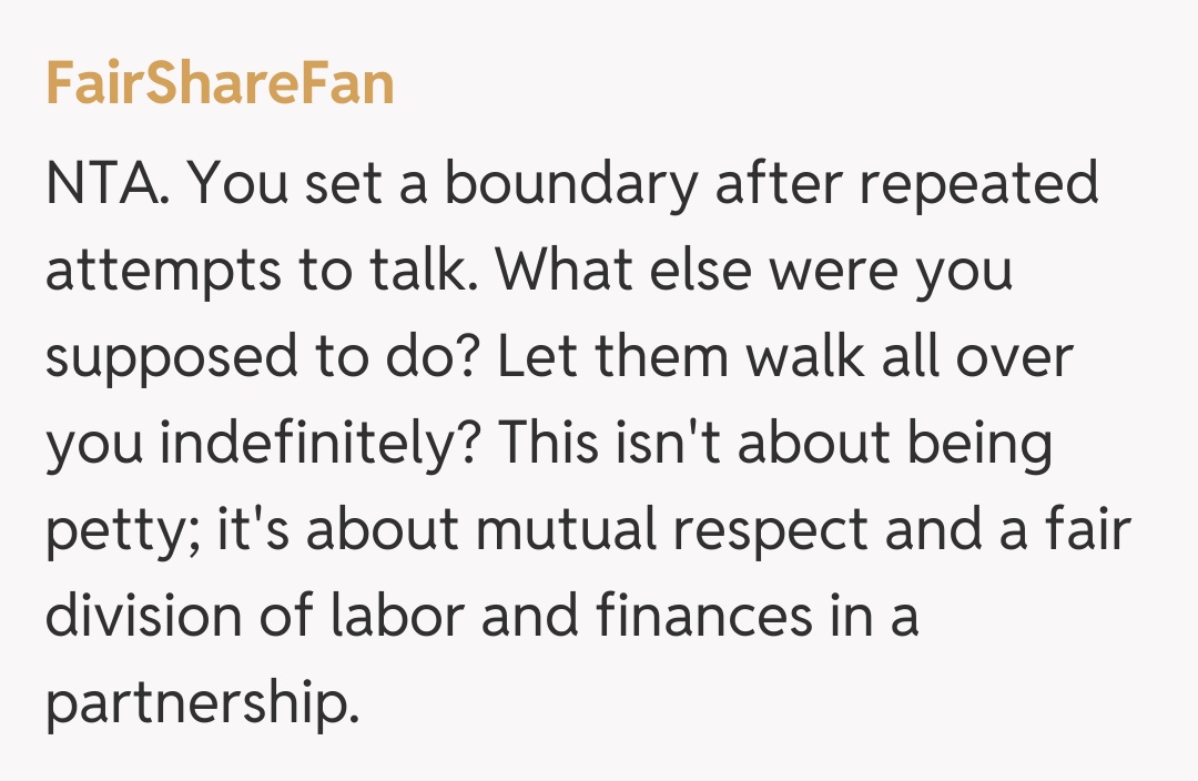 Comentariu de la FairShareFan