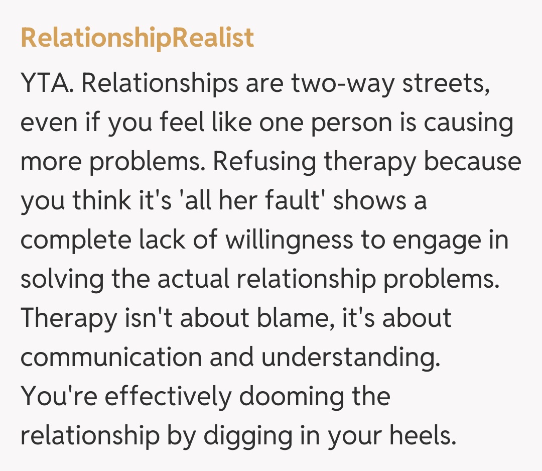 Comentariu de la RelationshipRealist