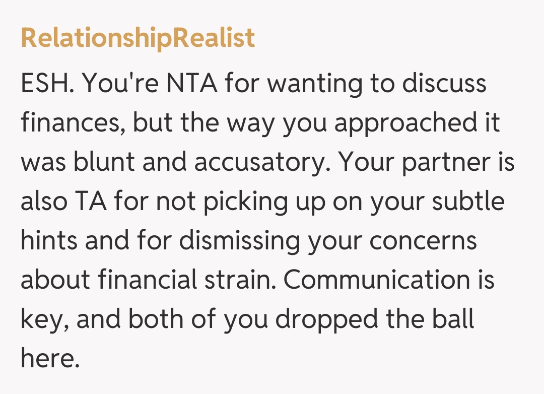 Comentariu de la RelationshipRealist