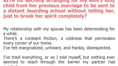 Photo of AITA for secretly arranging for my wife’s only child from her previous marriage to be sent to a distant boarding school without telling her, just to break her spirit completely?