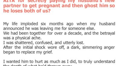 Photo of AITA for secretly paying my husband’s new partner to get pregnant and then ghost him so he loses both of us?
