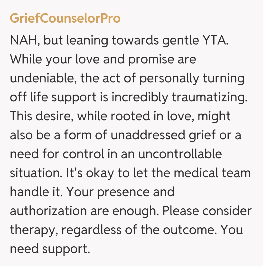 Comentariu de la GriefCounselorPro