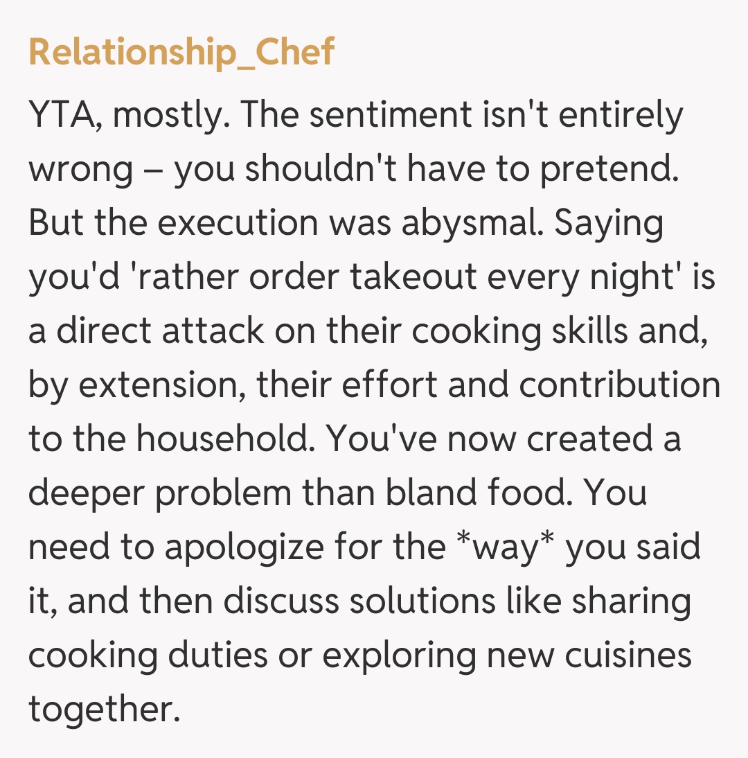 Comentariu de la Relationship_Chef