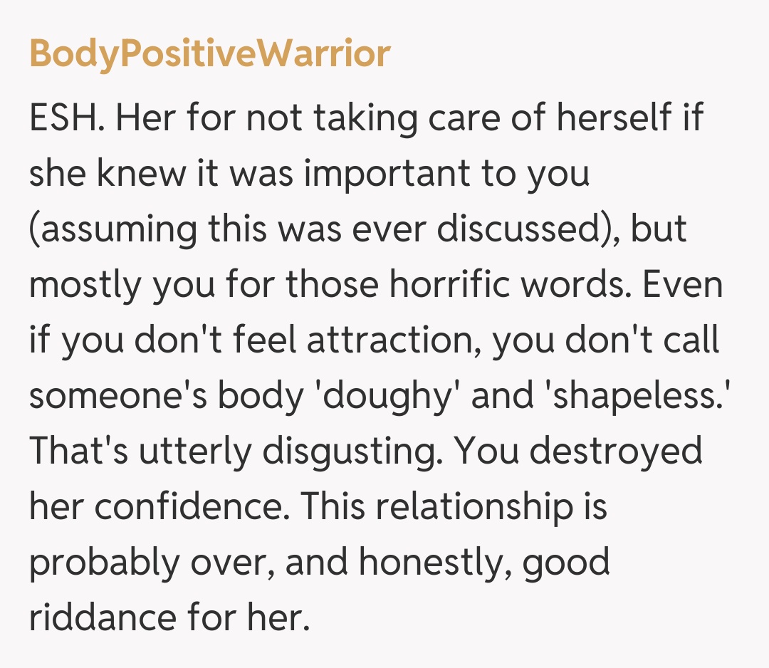 Comentariu de la BodyPositiveWarrior