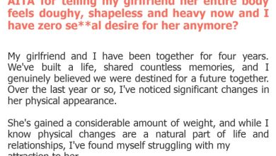 Photo of AITA for telling my girlfriend her entire body feels doughy, shapeless and heavy now and I have zero se**al desire for her anymore?