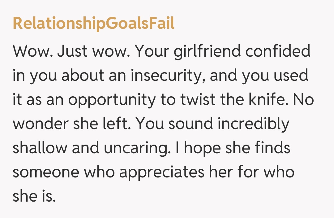 Comentariu de la RelationshipGoalsFail