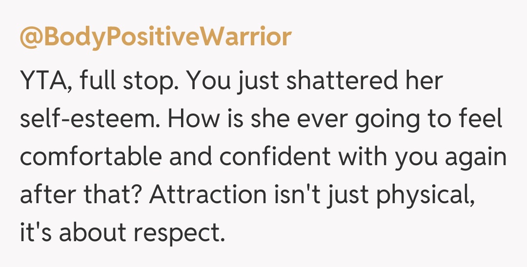 Comentariu de la @BodyPositiveWarrior