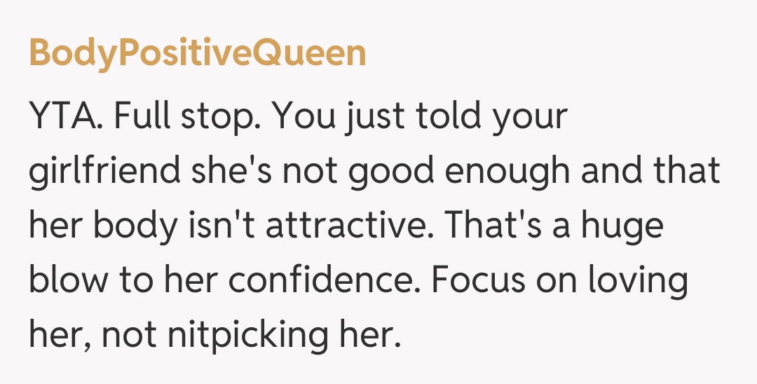 Comentariu de la BodyPositiveQueen