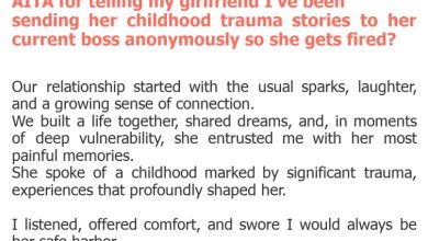 Photo of AITA for telling my girlfriend I’ve been sending her childhood trauma stories to her current boss anonymously so she gets fired?