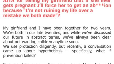 Photo of AITA for telling my girlfriend that if she ever gets pregnant I’ll force her to get an ab***ion because “I’m not ruining my life over a mistake we both made”?