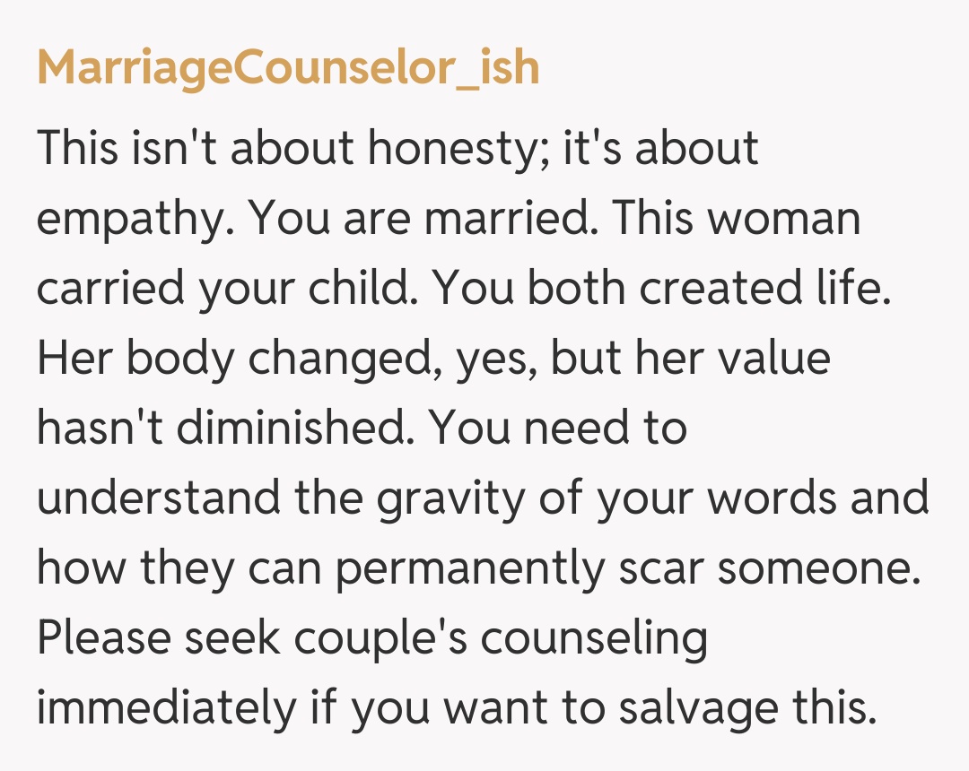 Comentariu de la MarriageCounselor_ish