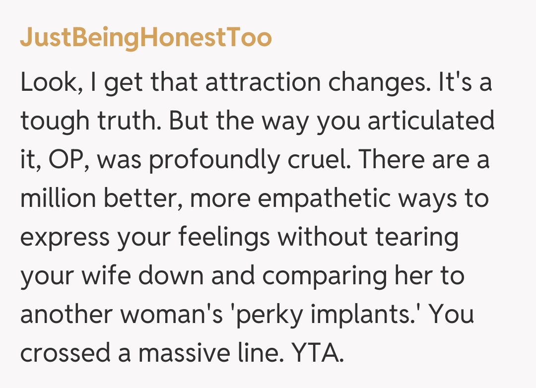 Comentariu de la JustBeingHonestToo