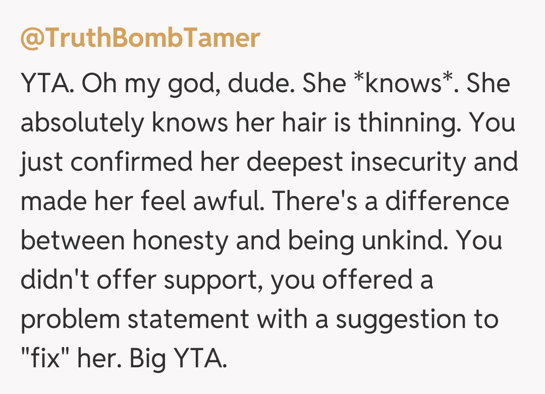 Comentariu de la @TruthBombTamer