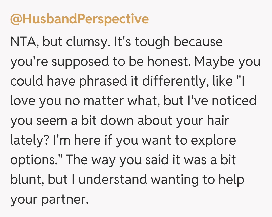 Comentariu de la @HusbandPerspective