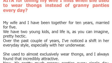 Photo of AITA for telling my wife I miss when she used to wear thongs instead of granny panties every day?