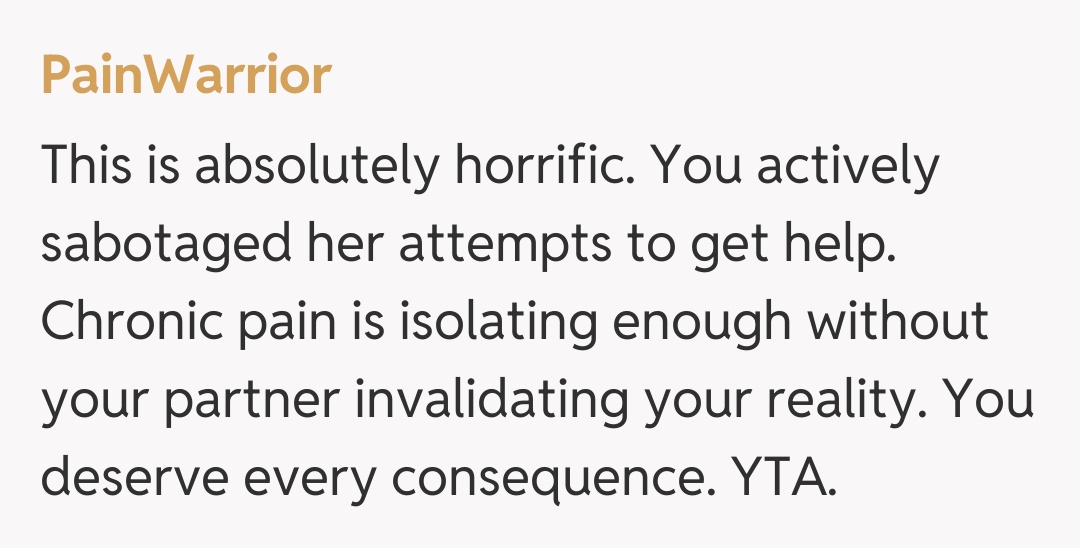 Comentariu de la PainWarrior