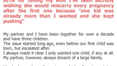 Photo of AITA for telling my wife I’ve been secretly wishing she would miscarry every pregnancy after the first one because “one kid was already more than I wanted and she kept pushing”