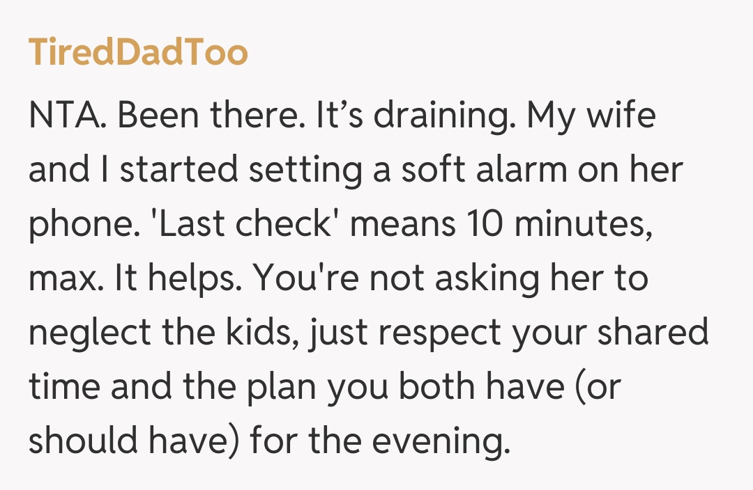 Comentariu de la TiredDadToo
