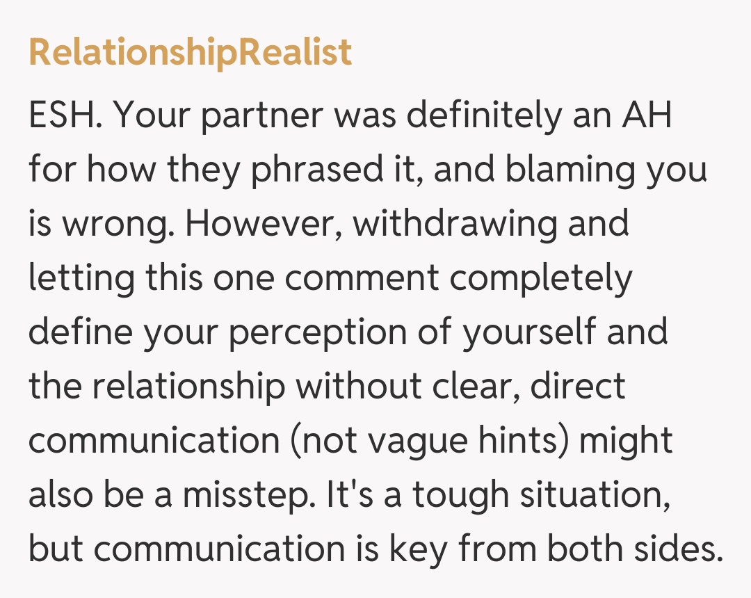 Comentariu de la RelationshipRealist