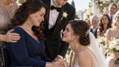 Photo of My Sister Hid Me at the Back of Her Wedding Because of My Scars — Then the Groom’s Mother Stood Up and Said Five Words